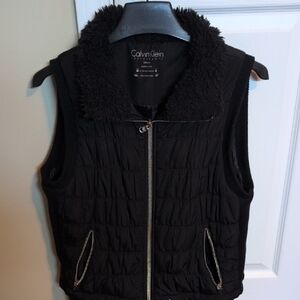 Calvin Klein Women's Black Fleece-Lined Vest